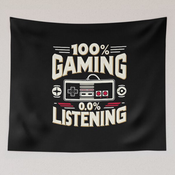 Item preview, 100 Percent Gaming 0 Percent Listening Funny Gamer Retro Controller Design designed and sold by TrendPrinter.