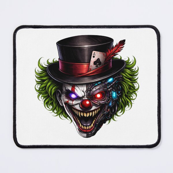 Item preview, Cyberpunk Glitch Clown – Top Hat Green Hair Red Eyes Design designed and sold by unglaublichGut.