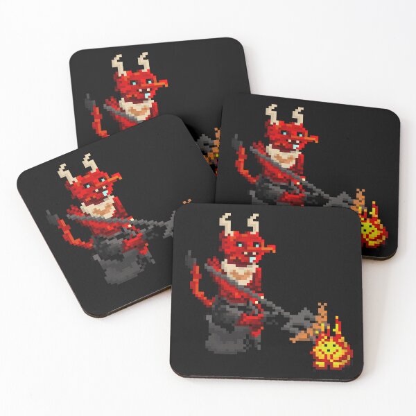 Item preview, Demon grilling sausage over a flame designed and sold by PIXEMONIUM.