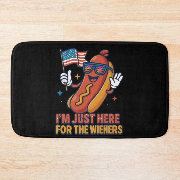 Item preview, Hot Dog I'm Just Here for the Wieners Funny Design designed and sold by PowerSSales.