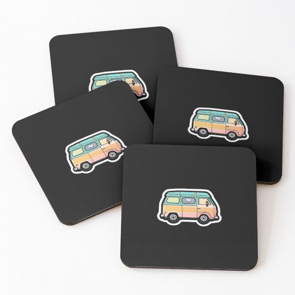Item preview, Retro Pastel Camper Van Aesthetic Sticker | Cute Van Life Kawaii Hippie Bus Travel Design designed and sold by astersgraphics.