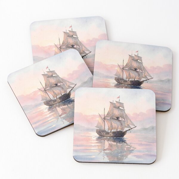 Item preview, Serene Sunset Sails: A Watercolor Voyage designed and sold by Serene Strokes Art.