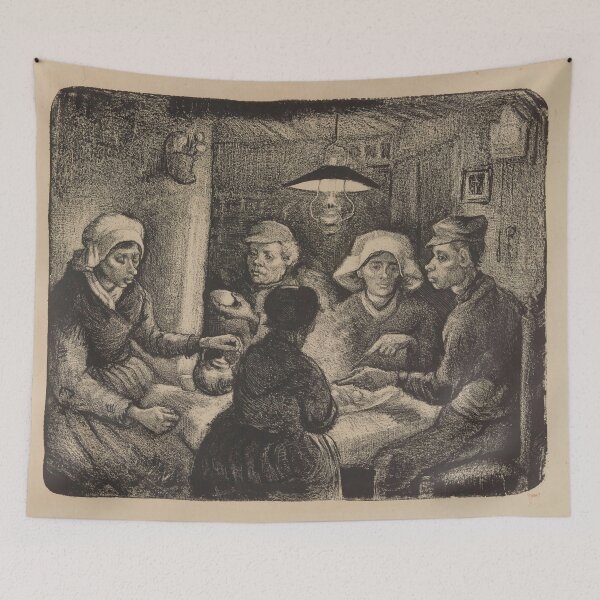 Item preview, Les Mangeurs De Pommes De Terre by Vincent van Gogh: Rustic Peasant Interior Poster designed and sold by artofuniverse.