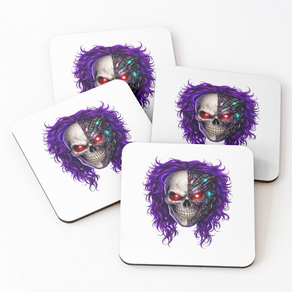 Item preview, Cyberpunk Skull – Neon Purple Hair Glitch Horror Design designed and sold by unglaublichGut.
