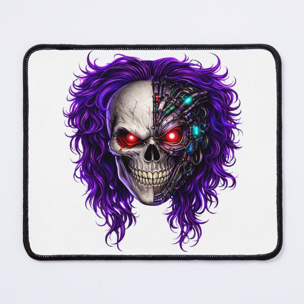 Item preview, Cyberpunk Skull – Neon Purple Hair Glitch Horror Design designed and sold by unglaublichGut.
