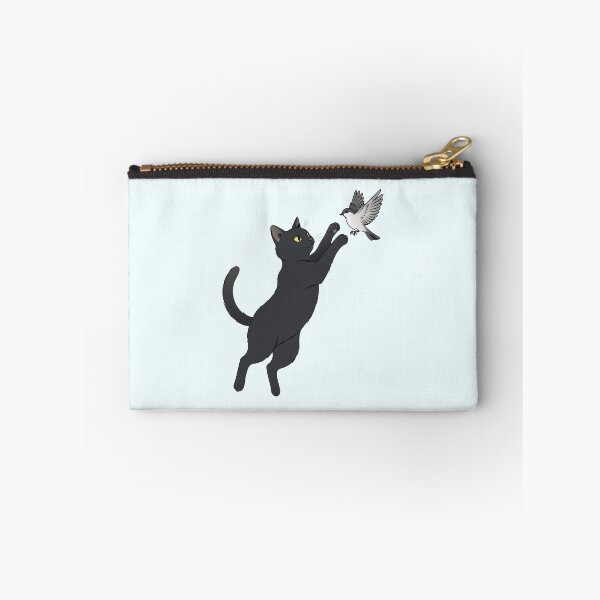 Item preview, Playful Black Cat Jumping Catching Bird Action Art designed and sold by Cipher & Soul.