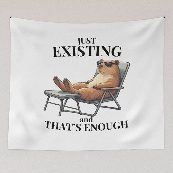 Item preview, Just Existing Capybara Meme – Low Energy Mode Chill Aesthetic Animal designed and sold by HOUSE OF TIST.