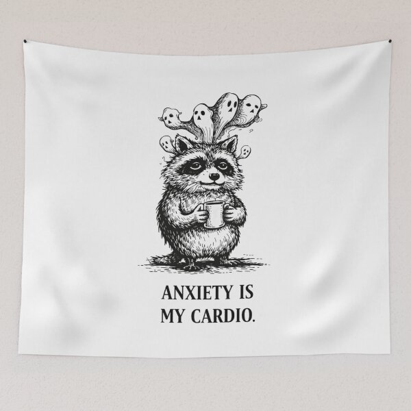 Item preview, Anxiety Raccoon Cardio Meme – Anxiety Is My Cardio designed and sold by Region.