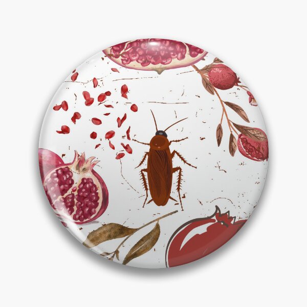 Item preview, Dark Botanical Pomegranate and Cockroach Pattern designed and sold by Atlasoloji.