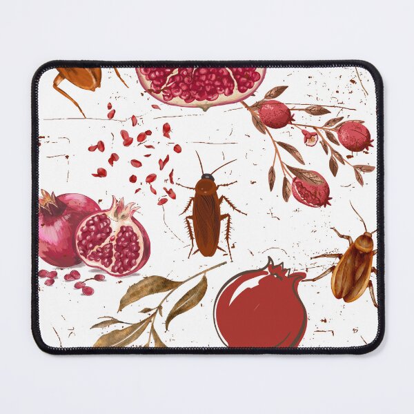 Item preview, Dark Botanical Pomegranate and Cockroach Pattern designed and sold by Atlasoloji.