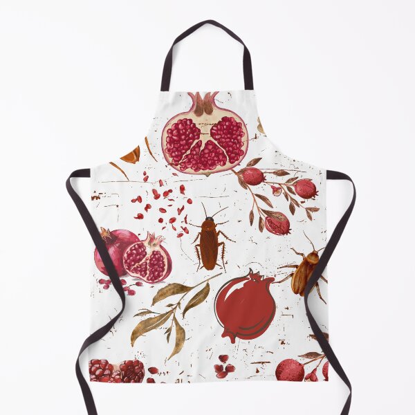 Item preview, Dark Botanical Pomegranate and Cockroach Pattern designed and sold by Atlasoloji.