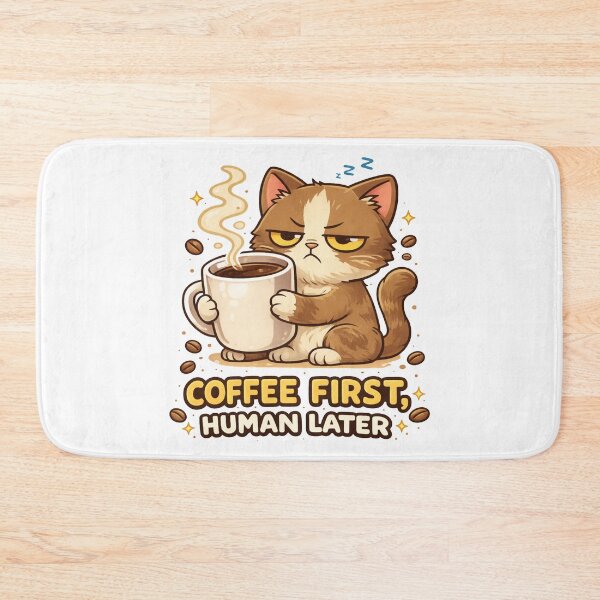 Item preview, Coffee First Human Later Grumpy Cat designed and sold by MonkiFlipp.
