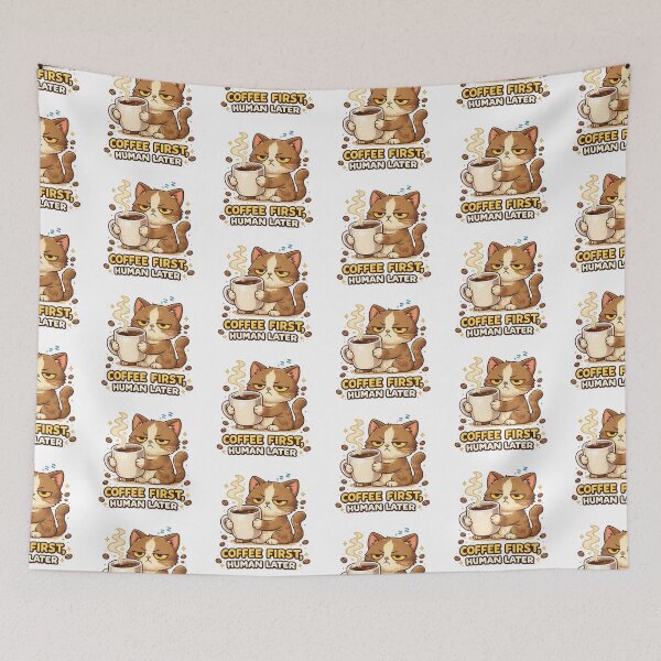Item preview, Coffee First Human Later Grumpy Cat designed and sold by MonkiFlipp.