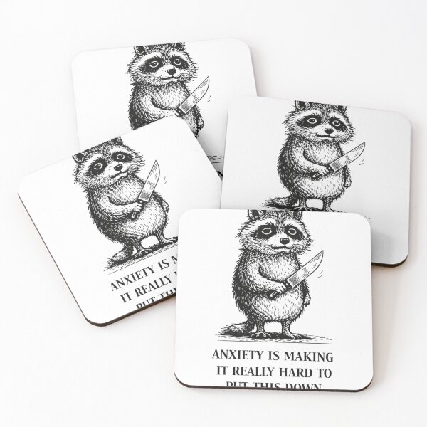 Item preview, Anxiety Raccoon Dark Humor Meme – Anxiety Is Making It Hard To Put This Down designed and sold by Region.