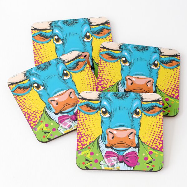 Item preview, Colorful Bull with a Glass in a Bowtie Suit designed and sold by Artessie.