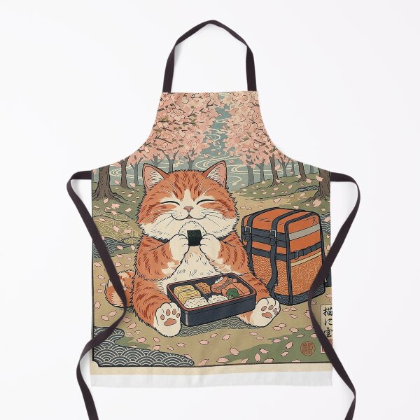 Item preview, Ukiyo-e Cherry Blossom Picnic Cat designed and sold by CataosMeow.