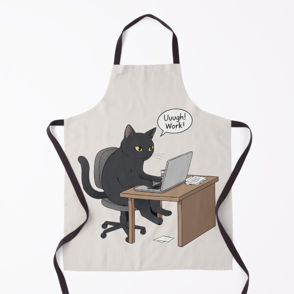 Item preview, "Uuugh! Work!" Funny Working Black Cat Laptop Office Humor designed and sold by Cipher & Soul.