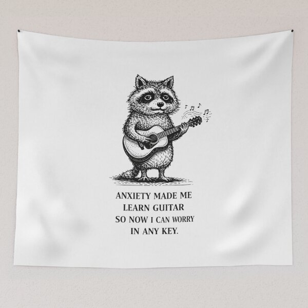 Item preview, Anxiety Raccoon Guitar Meme – Funny Trash Panda Music Anxiety Humor designed and sold by Region.