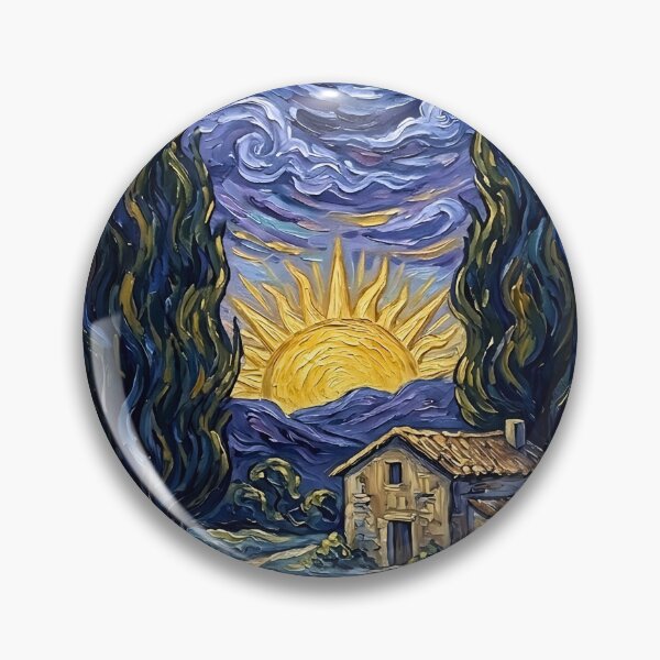 Item preview, Cypress Dusk - Van Gogh Style Evening Landscape Fine Art designed and sold by MyTutina.