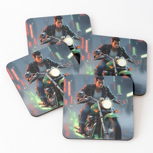 Item preview, Japanese Cyberpunk Biker in Neon Rain—Anime-Style Dystopian Ride (Grok xAI Imagine) designed and sold by AllTidePixel23.