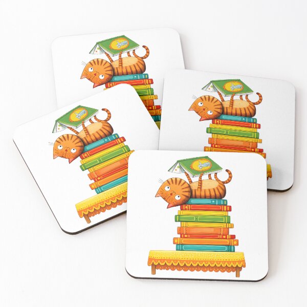 Item preview, Cute Cat on Books Illustration for Book Lovers designed and sold by LoveNurseries.