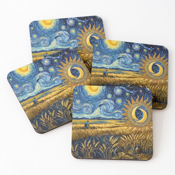 Item preview, Starry Harvest - Van Gogh Style Golden Wheat Field Fine Art designed and sold by MyTutina.