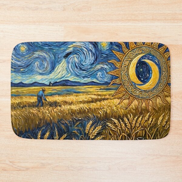 Item preview, Starry Harvest - Van Gogh Style Golden Wheat Field Fine Art designed and sold by MyTutina.