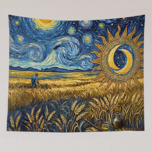Item preview, Starry Harvest - Van Gogh Style Golden Wheat Field Fine Art designed and sold by MyTutina.