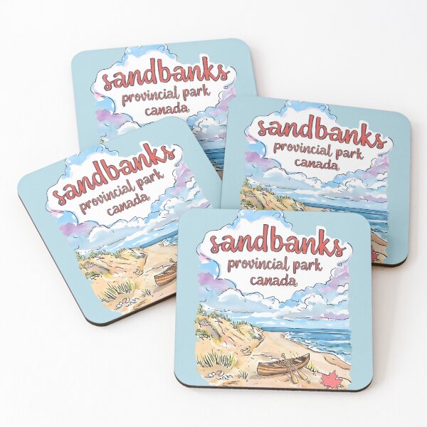 Item preview, Sandbanks Provincial Park Watercolor Pastel Cute Landscape Beach designed and sold by HowToCanadian.