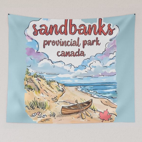 Item preview, Sandbanks Provincial Park Watercolor Pastel Cute Landscape Beach designed and sold by HowToCanadian.