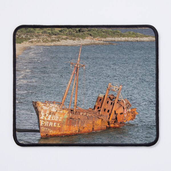 Item preview, Rusty Shipwreck near Gytheio Greece designed and sold by PhotoArt by Joan Carroll.