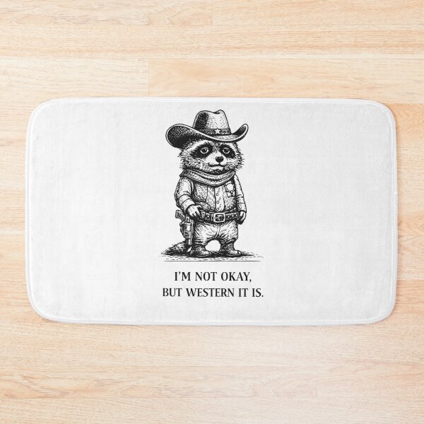 Item preview, Anxiety Raccoon Cowboy Meme – I’m Not Okay But Western It Is designed and sold by Region.