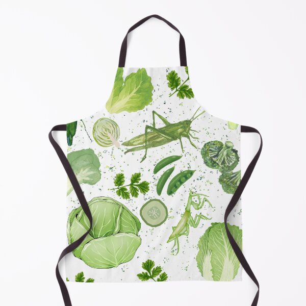 Item preview, Surreal Garden Green Veggies and Insects Pattern designed and sold by Atlasoloji.