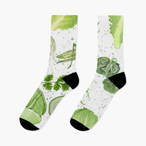 Item preview, Surreal Garden Green Veggies and Insects Pattern  designed and sold by Atlasoloji.