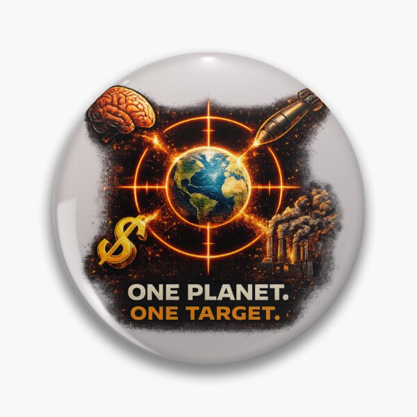 Item preview, One Planet One Target Shirt – Humanity Message Graphic Tee designed and sold by NAJURE.
