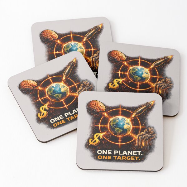 Item preview, One Planet One Target Shirt – Humanity Message Graphic Tee designed and sold by NAJURE.