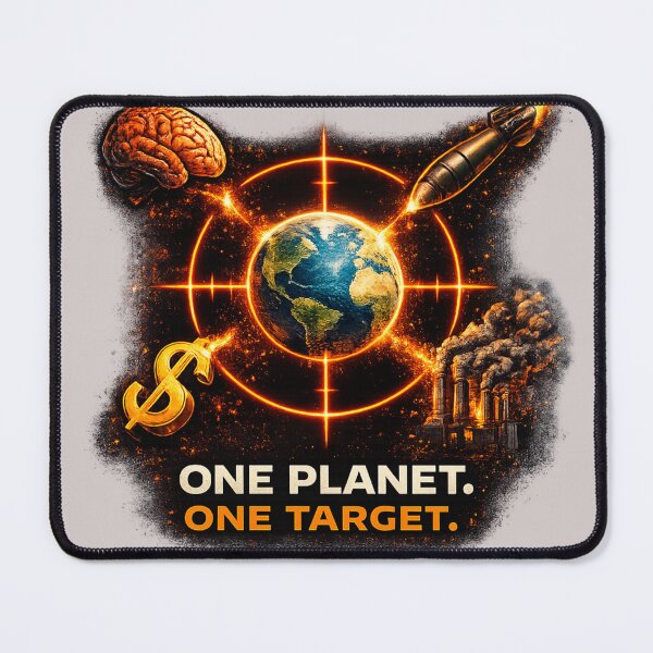 Item preview, One Planet One Target Shirt – Humanity Message Graphic Tee designed and sold by NAJURE.