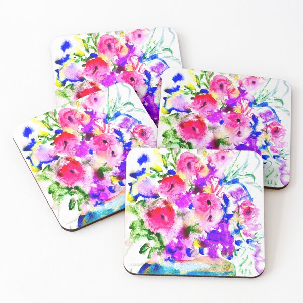 Artikelvorschau, Lebendiger abstrakter Aquarell-Blumenstrauß entworfen und verkauft von TinTinBloom.