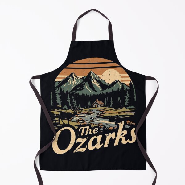 Item preview, The Ozarks Vintage Mountain Cabin Retro Sunset Design designed and sold by PACS0011.