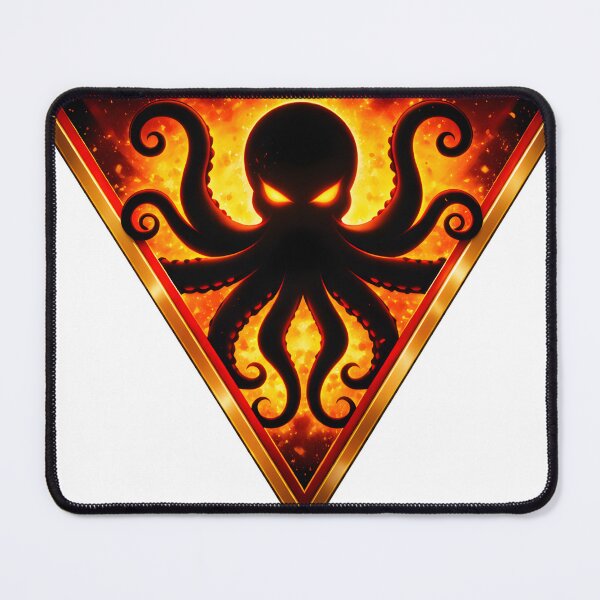 Item preview, Fiery Octopus Superhero Triangle Emblem designed and sold by octozap.