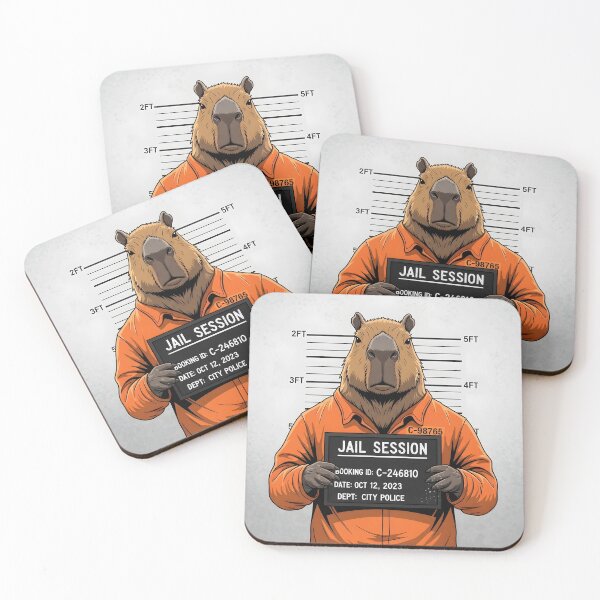 Item preview, Capybara Mugshot - Jail Session Capy - Funny Animal Meme designed and sold by Roland Art Store.