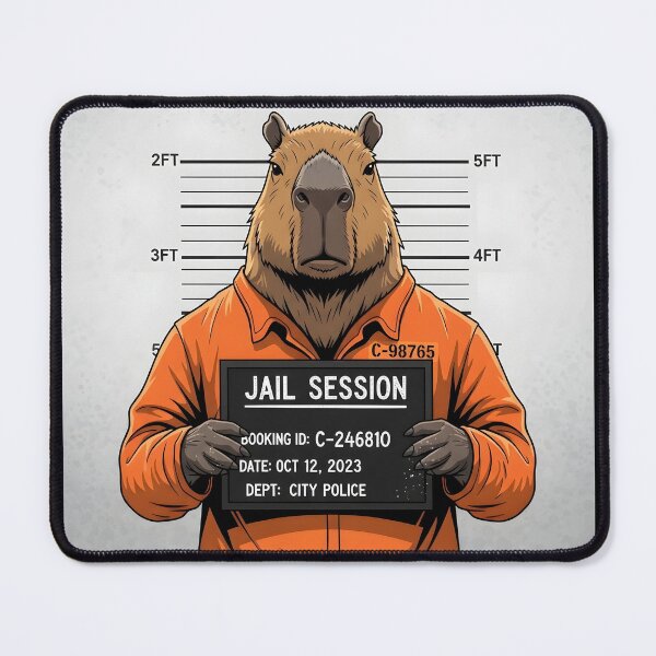 Item preview, Capybara Mugshot - Jail Session Capy - Funny Animal Meme designed and sold by Roland Art Store.