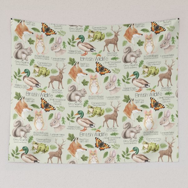 Item preview, British Wildlife Animals Illustration Nature Poster designed and sold by LCWaterworth.