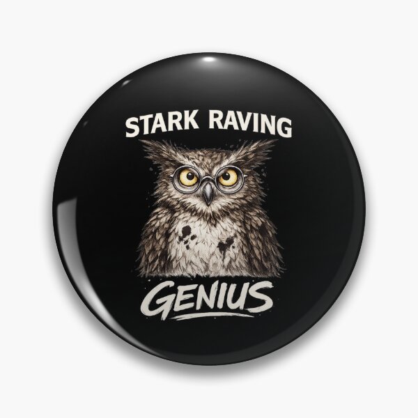Item preview, Stark Raving Genius Funny Owl Portrait designed and sold by Maljonic.