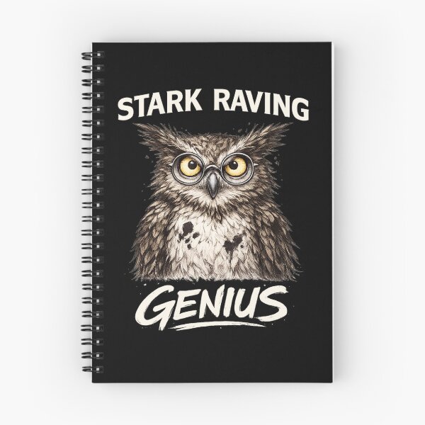 Item preview, Stark Raving Genius Funny Owl Portrait designed and sold by Maljonic.