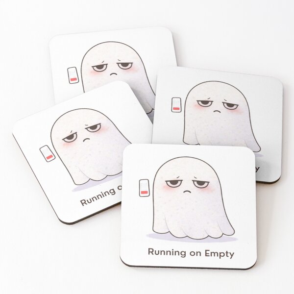 Item preview, Running on Empty Ghost | Cute Kawaii Aesthetic | Burnout Mood Design designed and sold by The Mood Index.