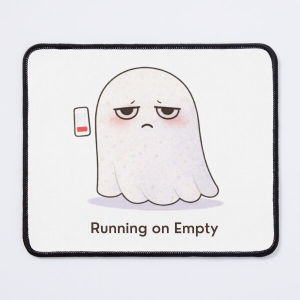 Item preview, Running on Empty Ghost | Cute Kawaii Aesthetic | Burnout Mood Design designed and sold by The Mood Index.