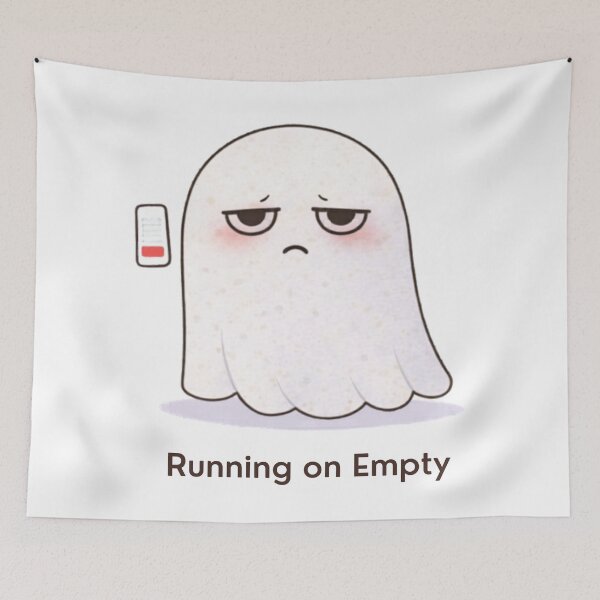 Item preview, Running on Empty Ghost | Cute Kawaii Aesthetic | Burnout Mood Design designed and sold by The Mood Index.
