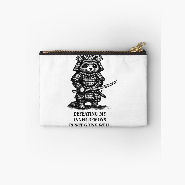 Item preview, Anxiety Raccoon Samurai Meme – Defeating My Inner Demons designed and sold by Region.