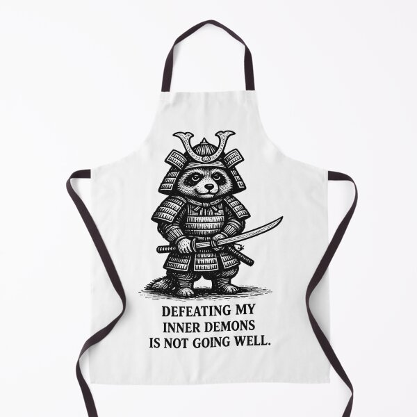 Item preview, Anxiety Raccoon Samurai Meme – Defeating My Inner Demons designed and sold by Region.